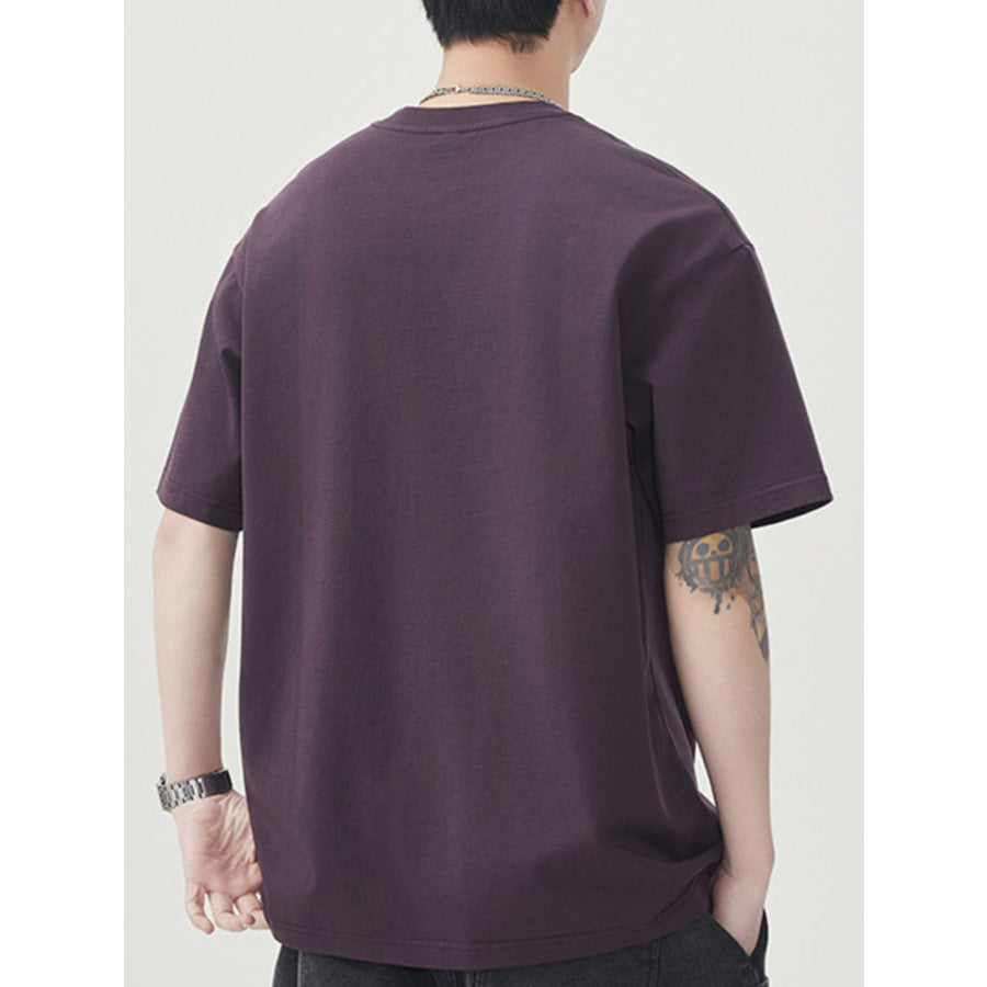 Men’s Plus Size Letter Round Neck Short Sleeve T-Shirt Apparel and Accessories