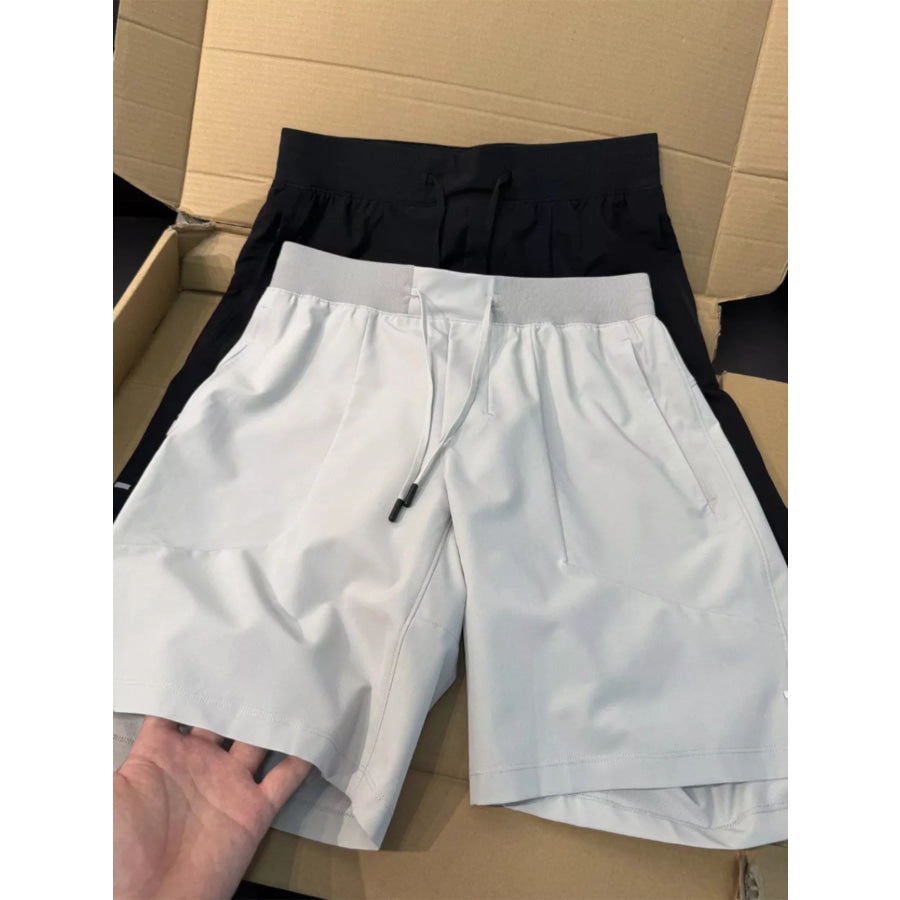 Men’s Plus Size Lightweight Athletic Shorts with Drawstring Waist Light Gray / M Apparel and Accessories