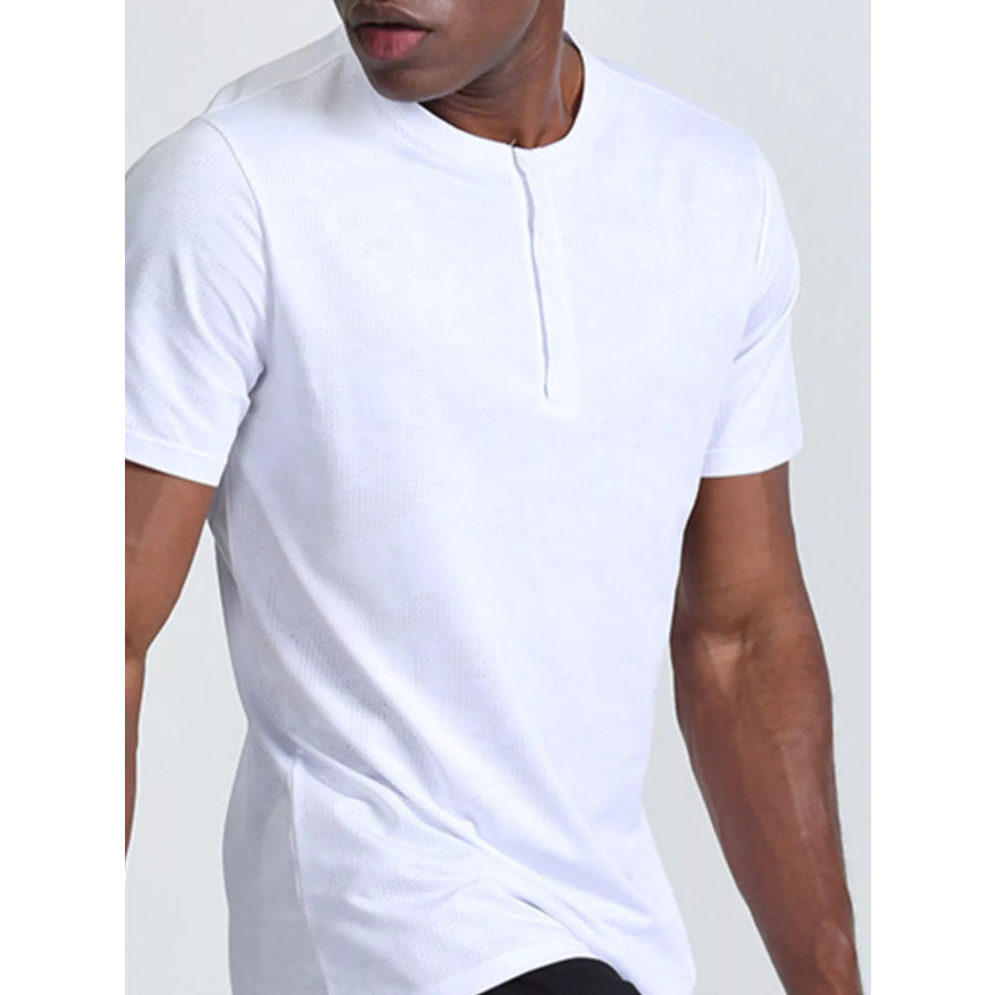 Men’s Plus Size Lightweight Henley Active T-Shirt Apparel and Accessories