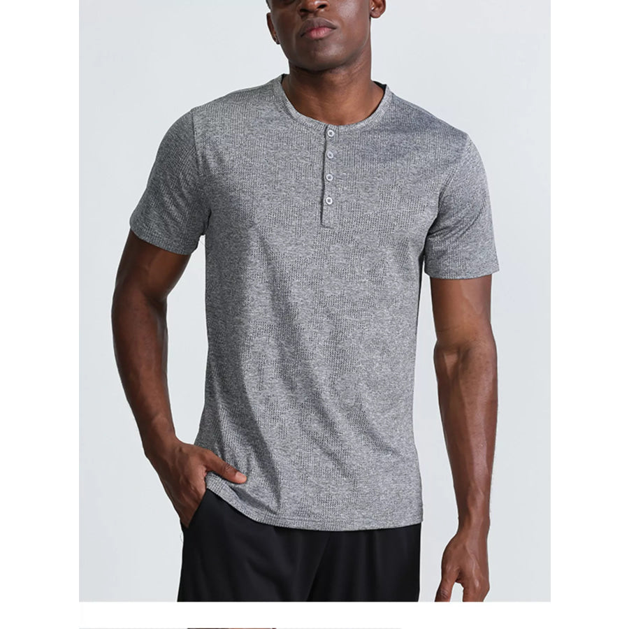 Men’s Plus Size Lightweight Henley Active T-Shirt Apparel and Accessories