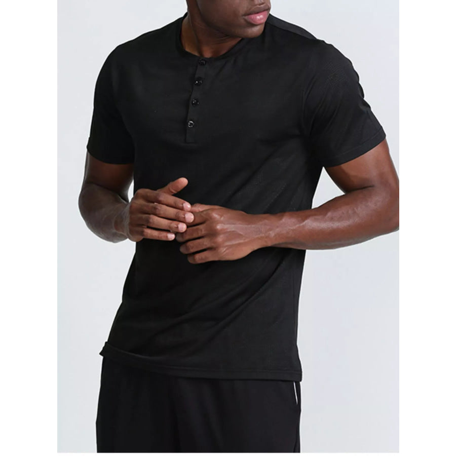 Men’s Plus Size Lightweight Henley Active T-Shirt Apparel and Accessories