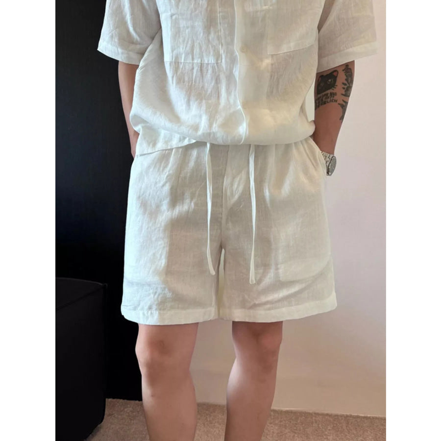 Men’s Plus Size Lightweight Linen Blend Shorts Apricot / M Apparel and Accessories