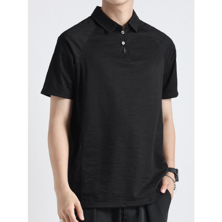 Men’s Plus Size Lightweight Short Sleeve Polo Black / M Apparel and Accessories