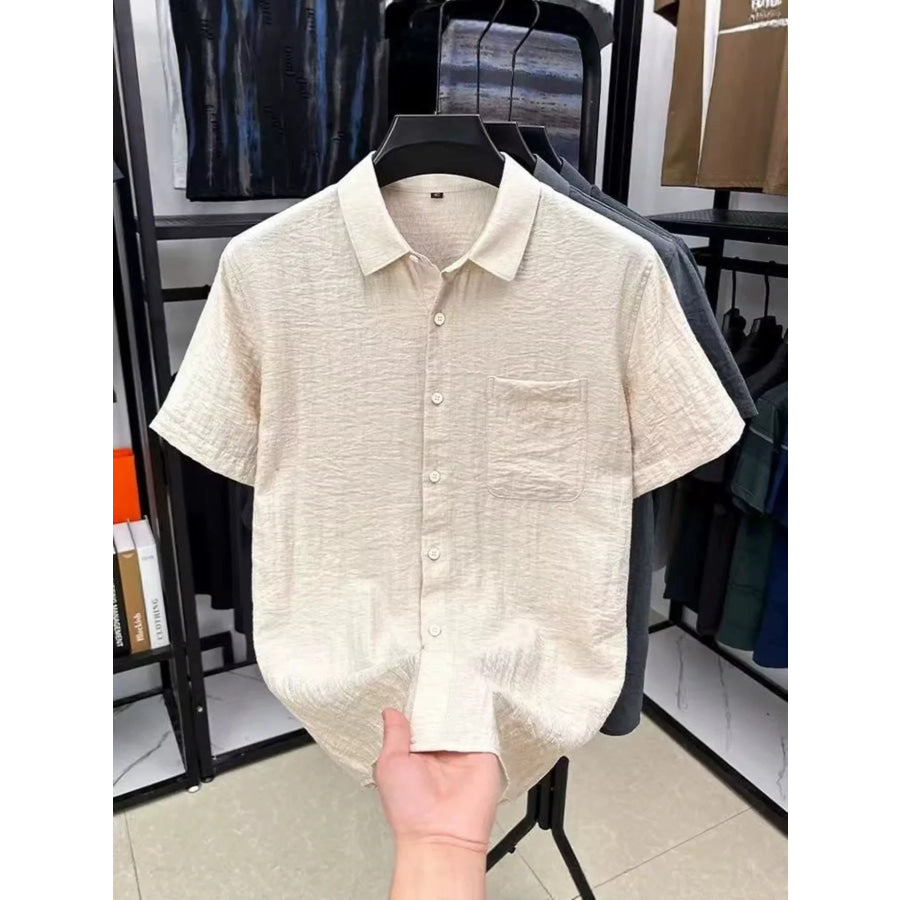 Men’s Plus Size Lightweight Textured Short-Sleeve Shirt Apparel and Accessories