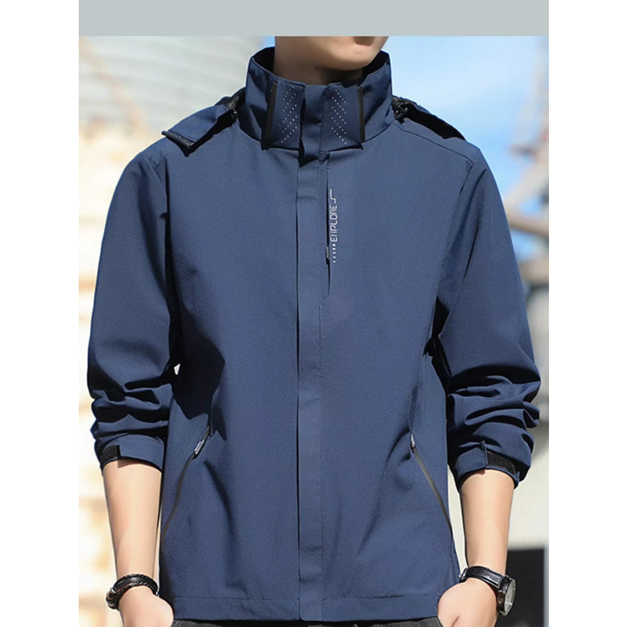 Men’s Plus Size Lightweight Windproof Casual Outdoor Jacket Dark Blue-Mens / M Apparel and Accessories