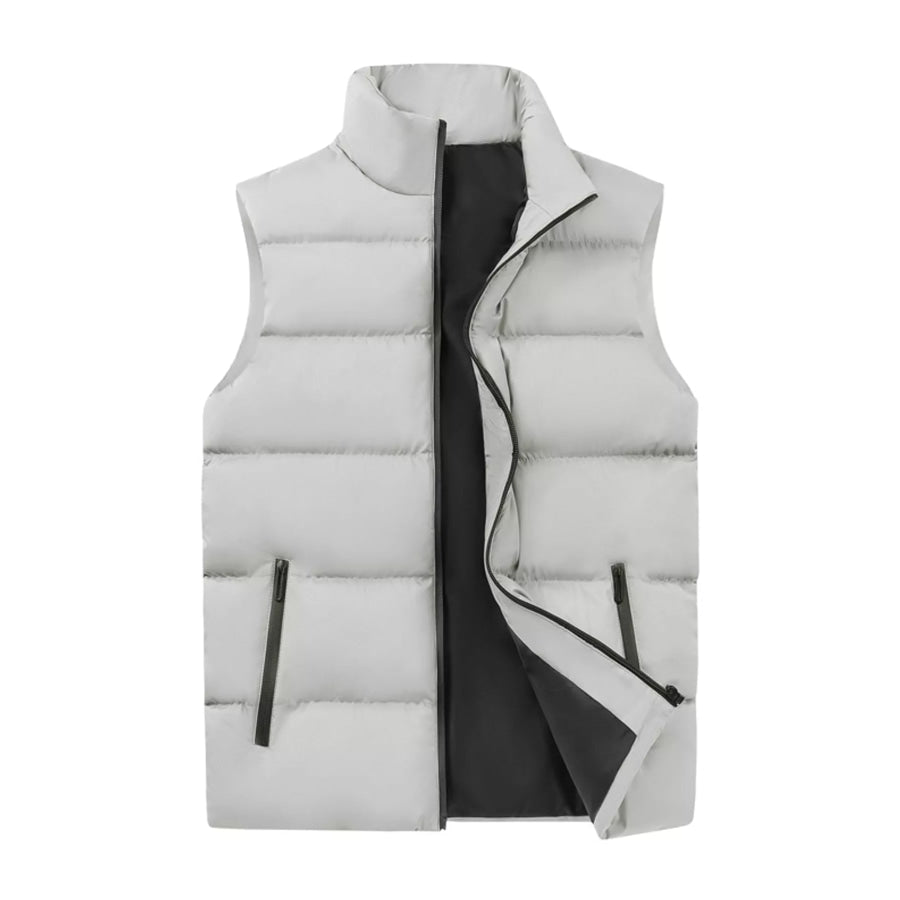 Men’s Plus Size Lightweight Zip Up Puffer Vest Apricot / M Apparel and Accessories