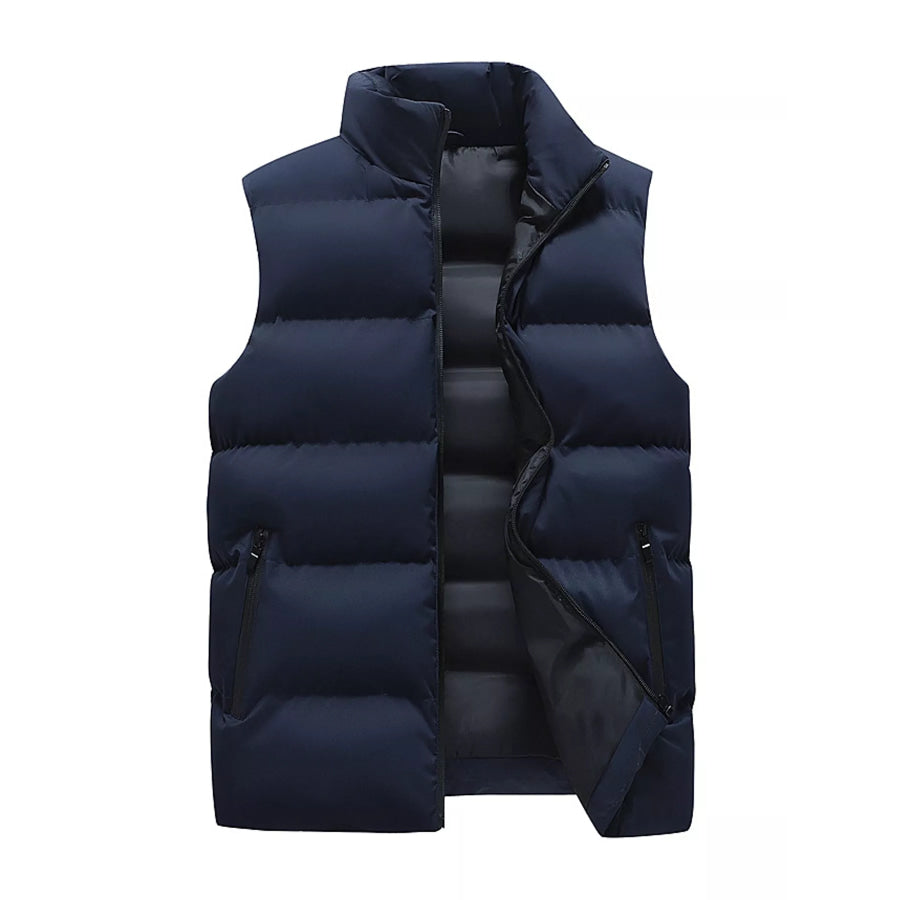 Men’s Plus Size Lightweight Zip Up Puffer Vest Blue / M Apparel and Accessories
