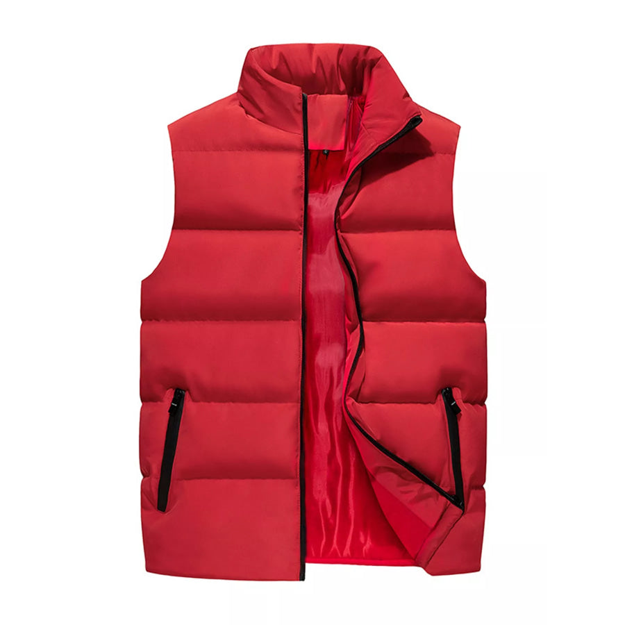 Men’s Plus Size Lightweight Zip Up Puffer Vest Red / M Apparel and Accessories