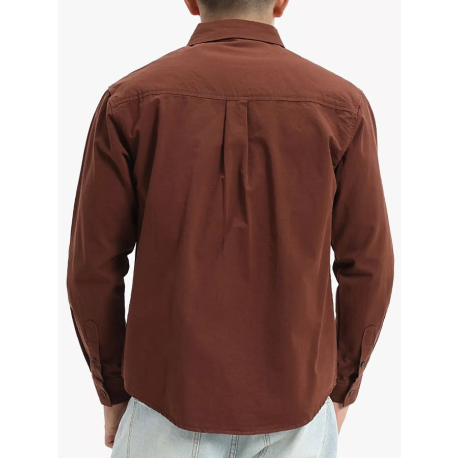 Men’s Plus Size Long Sleeve Button-Down Shirt Apparel and Accessories