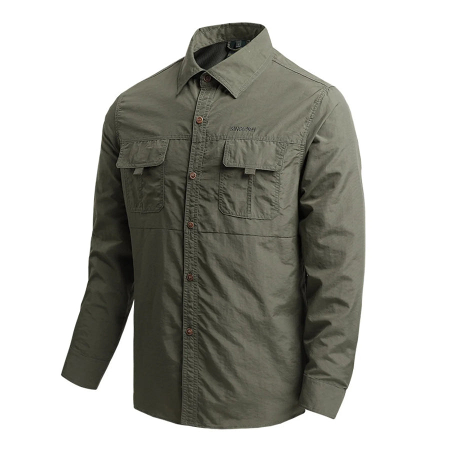 Men’s Plus Size Long Sleeve Button-Down Shirt Apparel and Accessories
