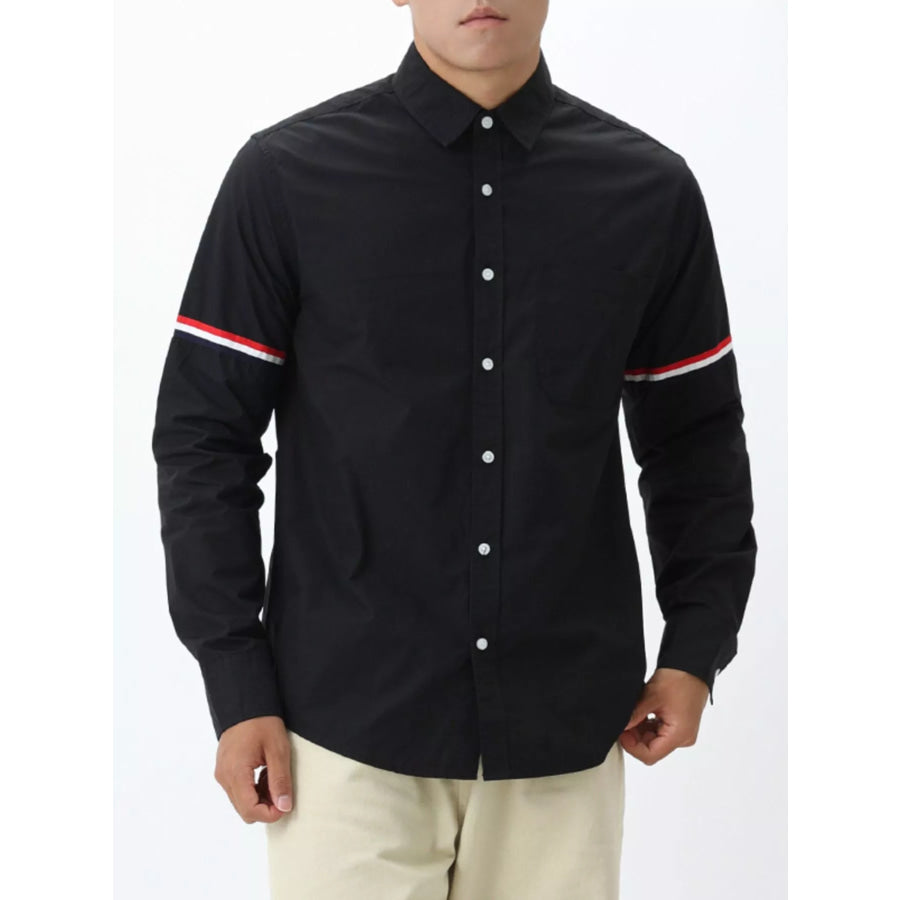 Men’s Plus Size Long-Sleeve Button-Down Shirt Black / M Apparel and Accessories