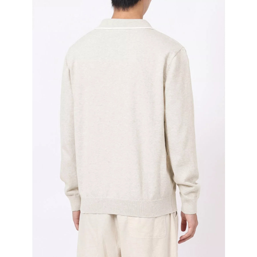 Men’s Plus Size Long-Sleeve Contrast Trim Polo Apparel and Accessories