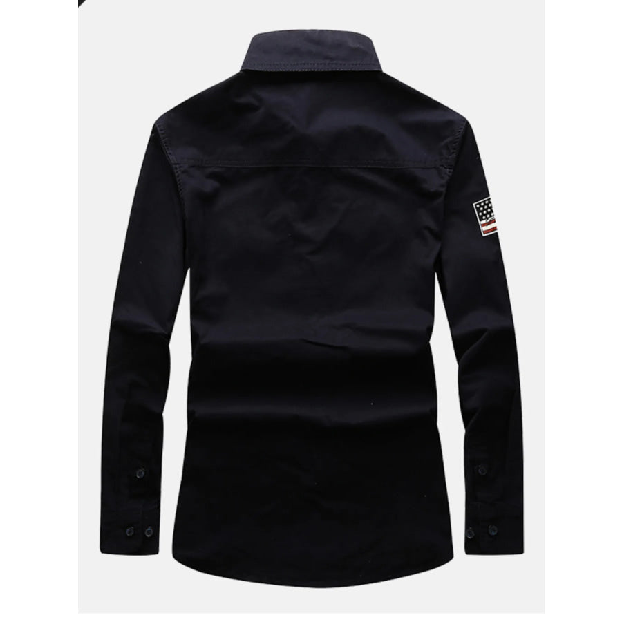 Men’s Plus Size Long Sleeve Shirt with Chest Pockets Apparel and Accessories