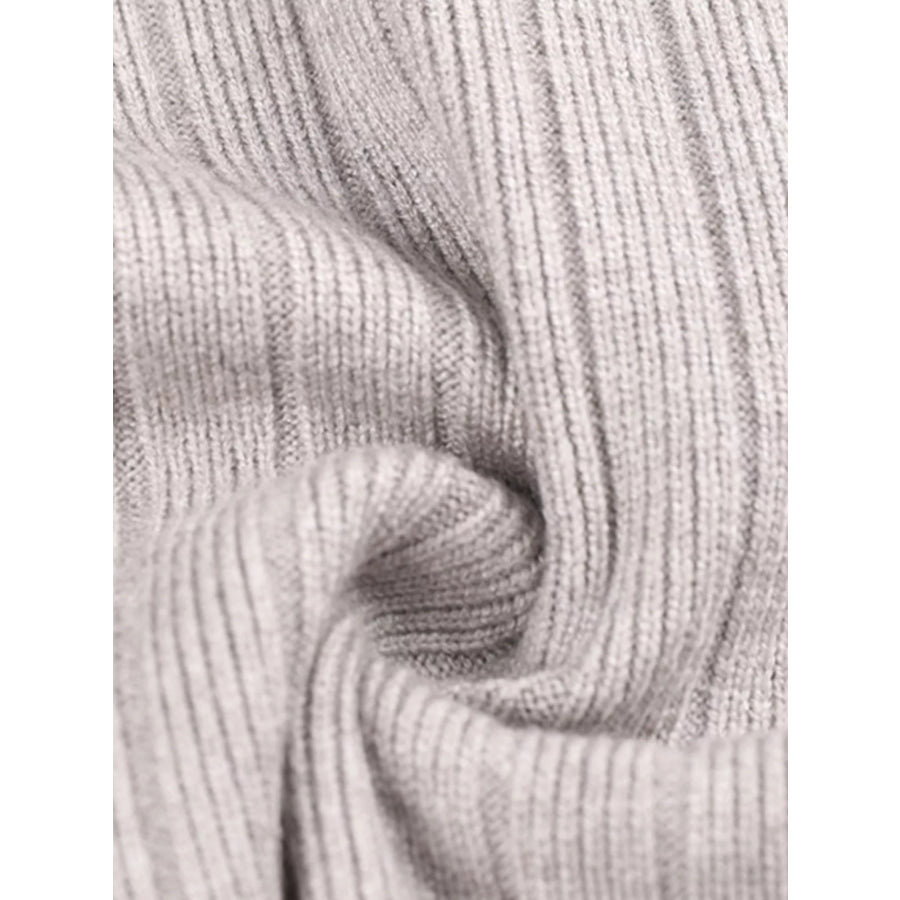 Men’s Plus Size Long Sleeve Textured Knit Sweater Light Gray / M Apparel and Accessories