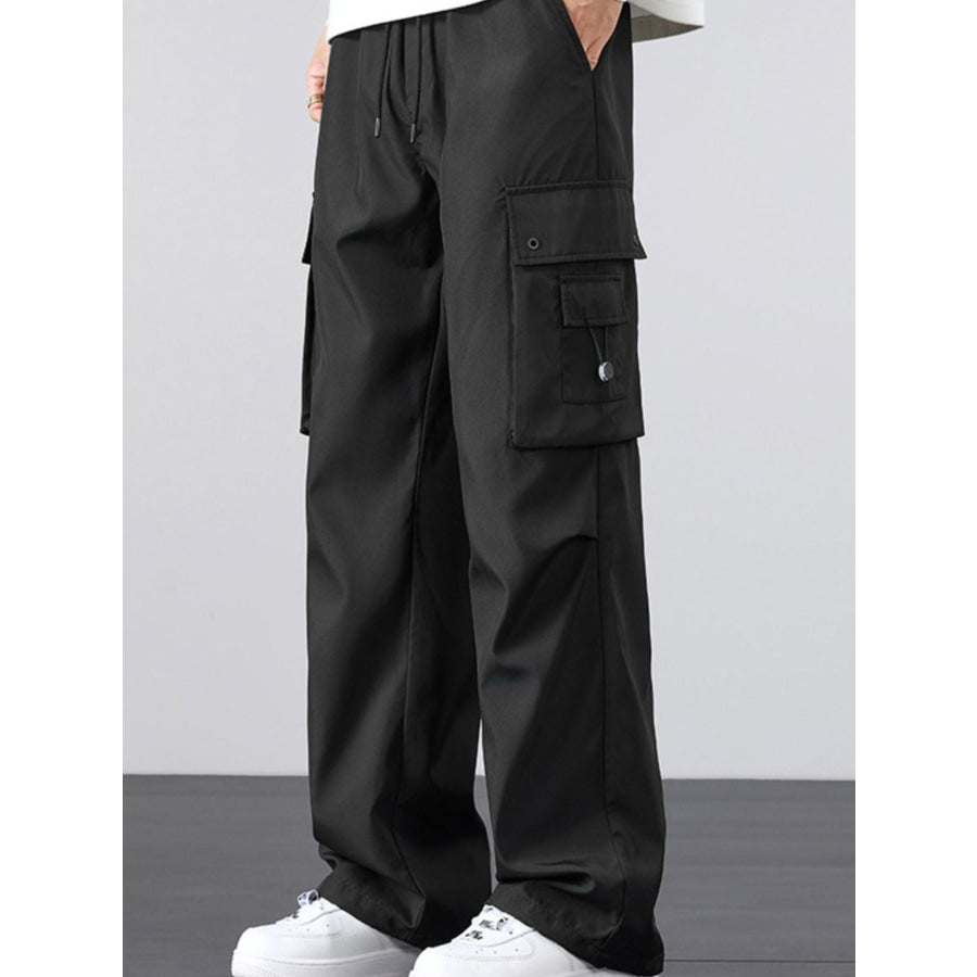 Men’s Plus Size Loose Fit Cargo Pants Black / M Apparel and Accessories