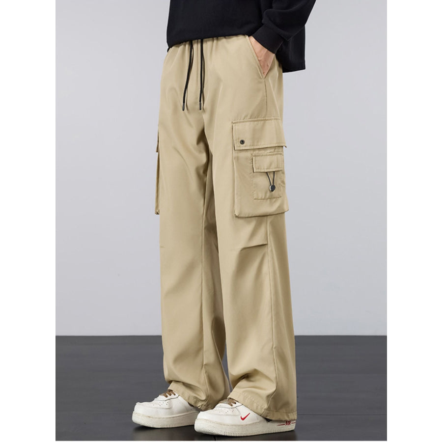 Men’s Plus Size Loose Fit Cargo Pants Khaki / M Apparel and Accessories