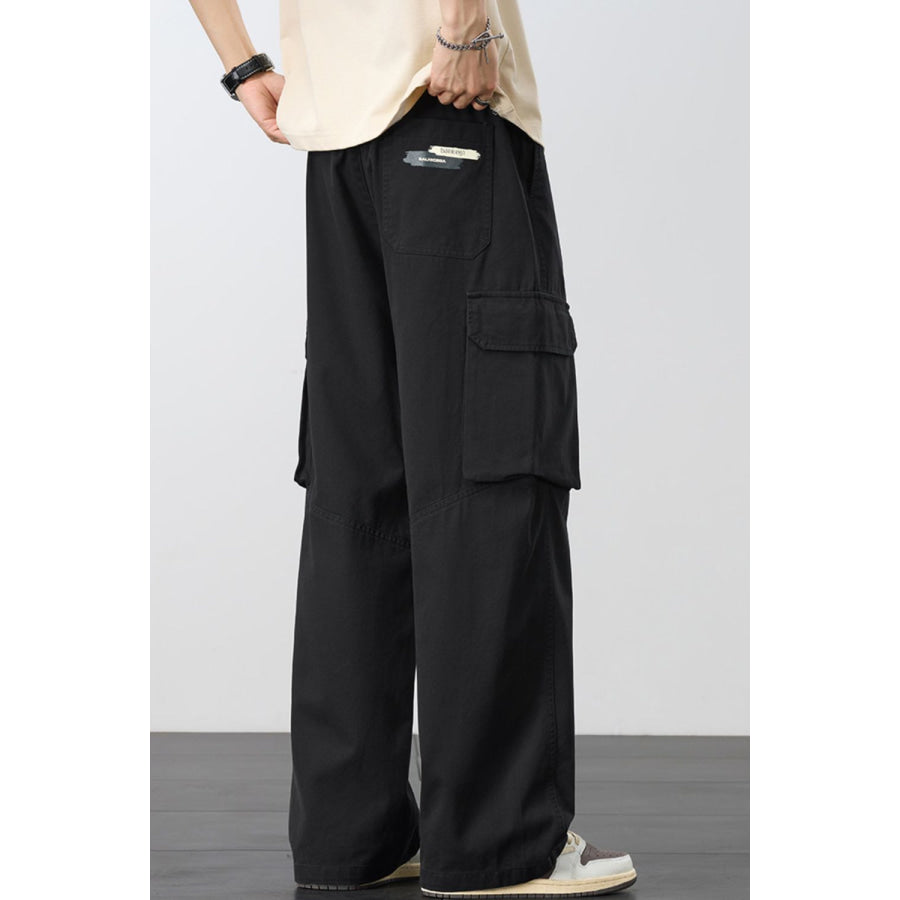 Men’s Plus Size Loose Fit Cargo Pants with Drawstring Apparel and Accessories