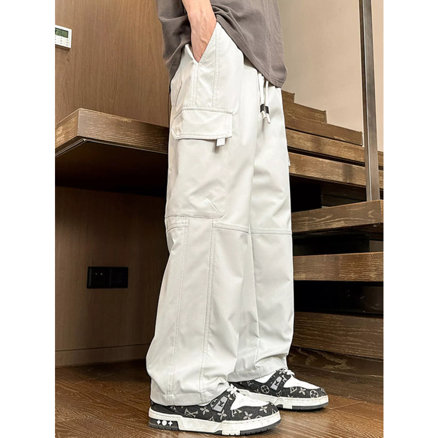 Men’s Plus Size Loose Fit Cargo Pants with Drawstring Apparel and Accessories