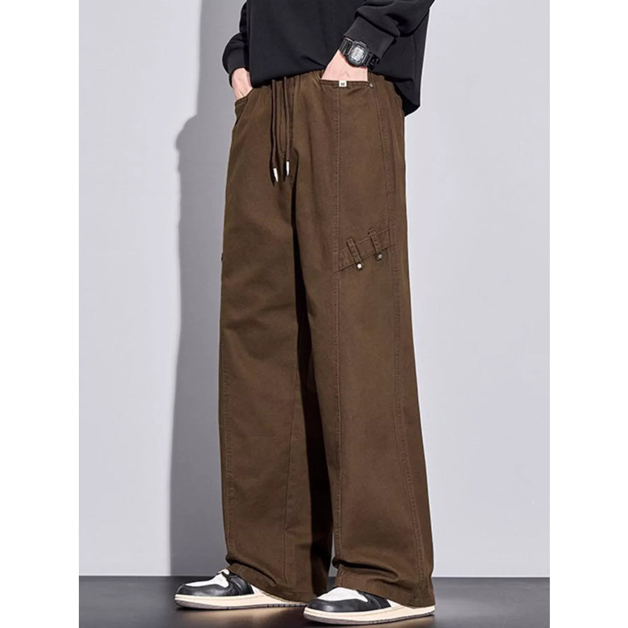 Men’s Plus Size Loose Fit Casual Pants Brown / M Apparel and Accessories