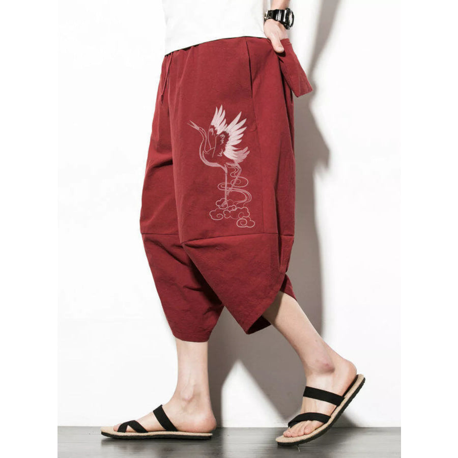 Men’s Plus Size Loose Fit Cropped Pants Apparel and Accessories
