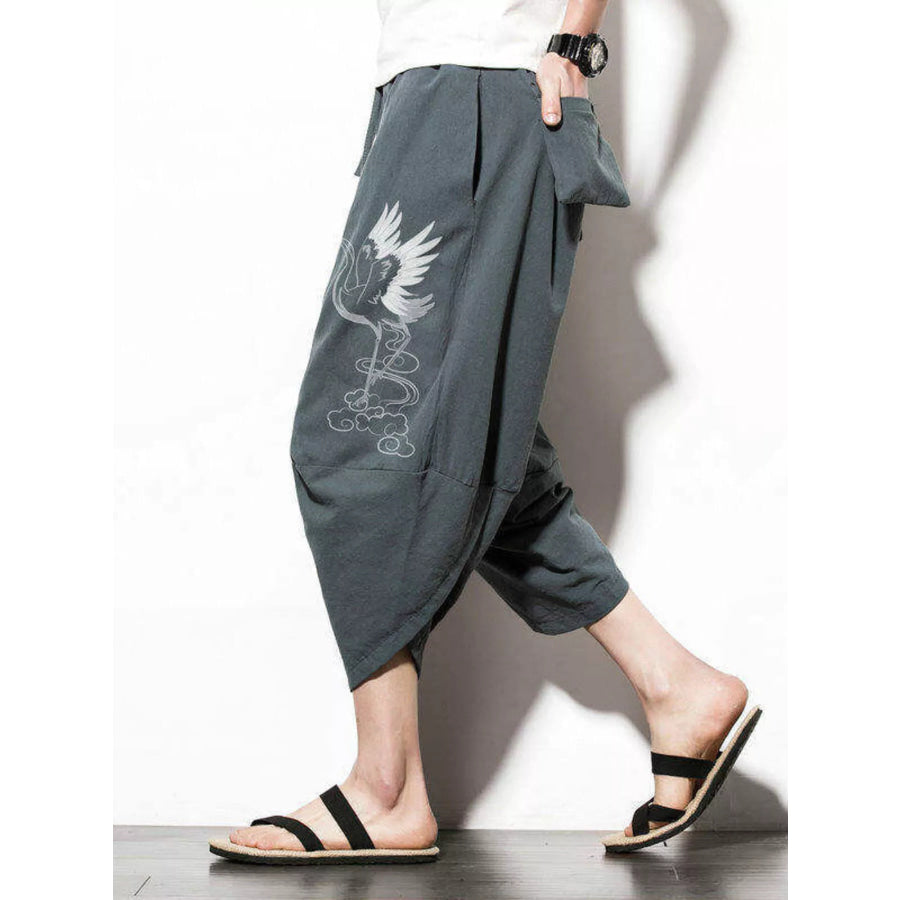 Men’s Plus Size Loose Fit Cropped Pants Apparel and Accessories