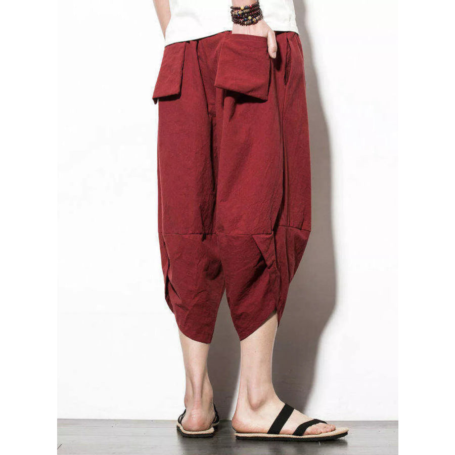 Men’s Plus Size Loose Fit Cropped Pants Apparel and Accessories