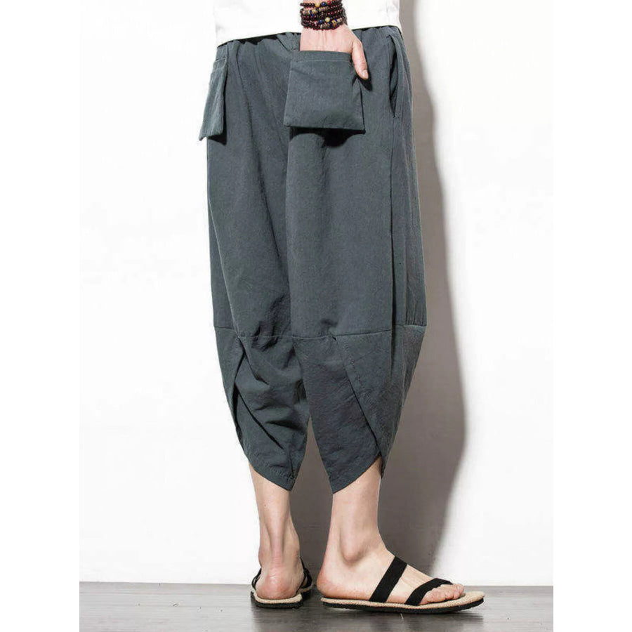 Men’s Plus Size Loose Fit Cropped Pants Apparel and Accessories