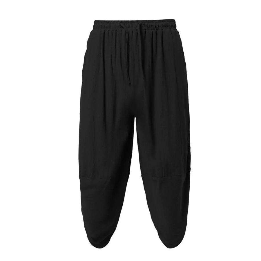 Men’s Plus Size Loose Fit Cropped Pants Black / M Apparel and Accessories