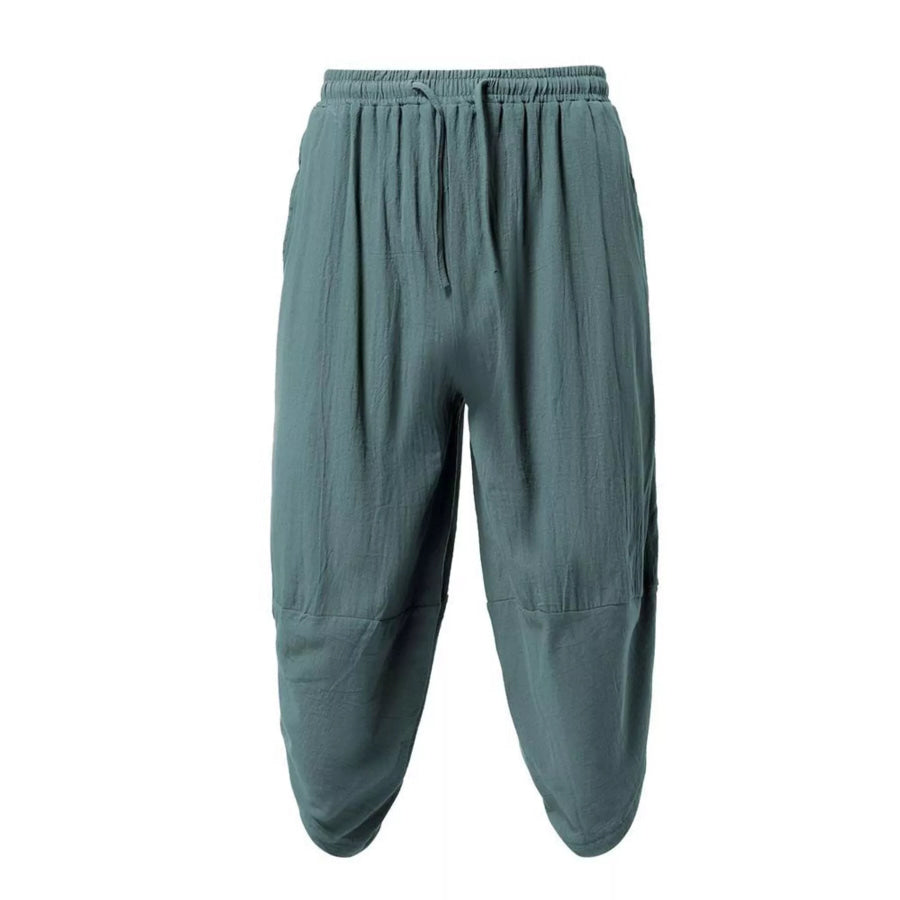 Men’s Plus Size Loose Fit Cropped Pants Green / M Apparel and Accessories