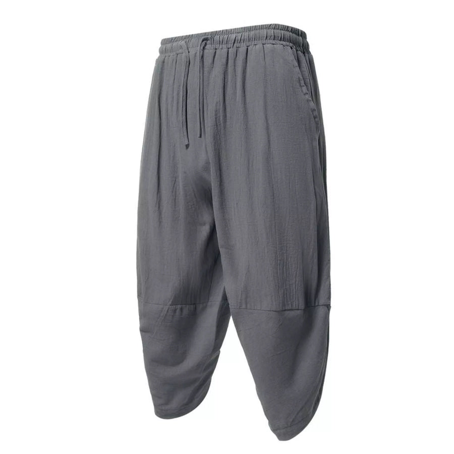 Men’s Plus Size Loose Fit Cropped Pants Grey / M Apparel and Accessories