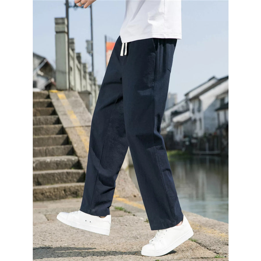 Men’s Plus Size Loose Fit Drawstring Casual Pants Apparel and Accessories