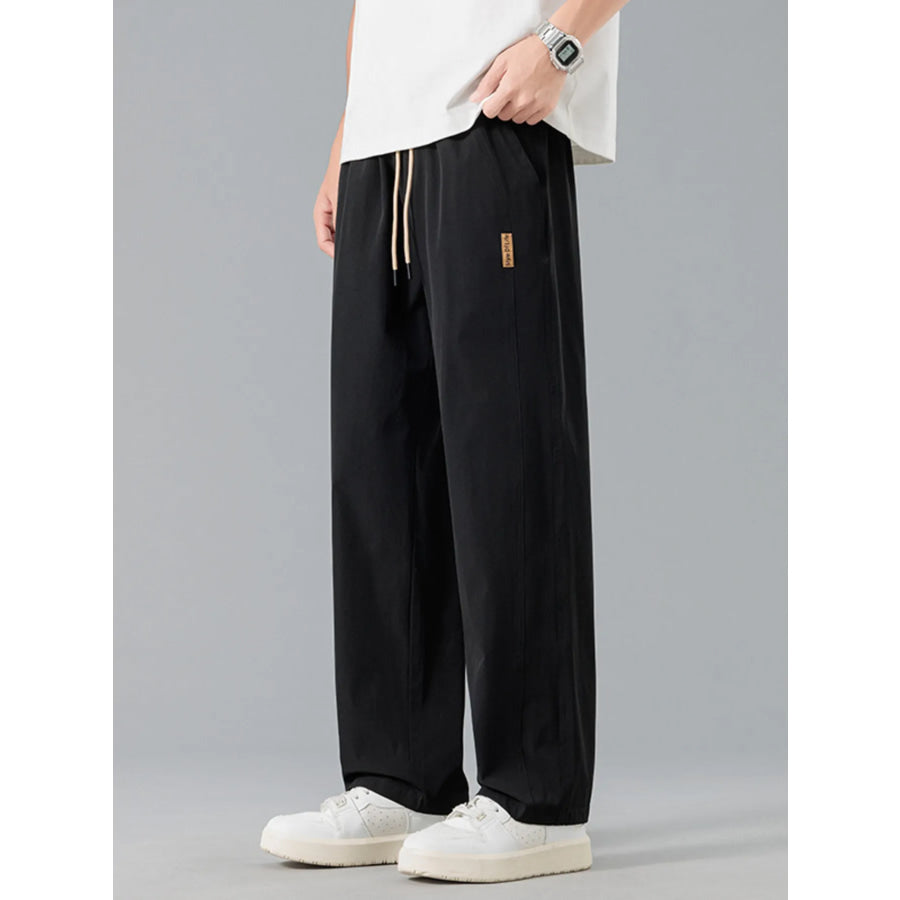 Men’s Plus Size Loose Fit Drawstring Casual Pants Black / M Apparel and Accessories
