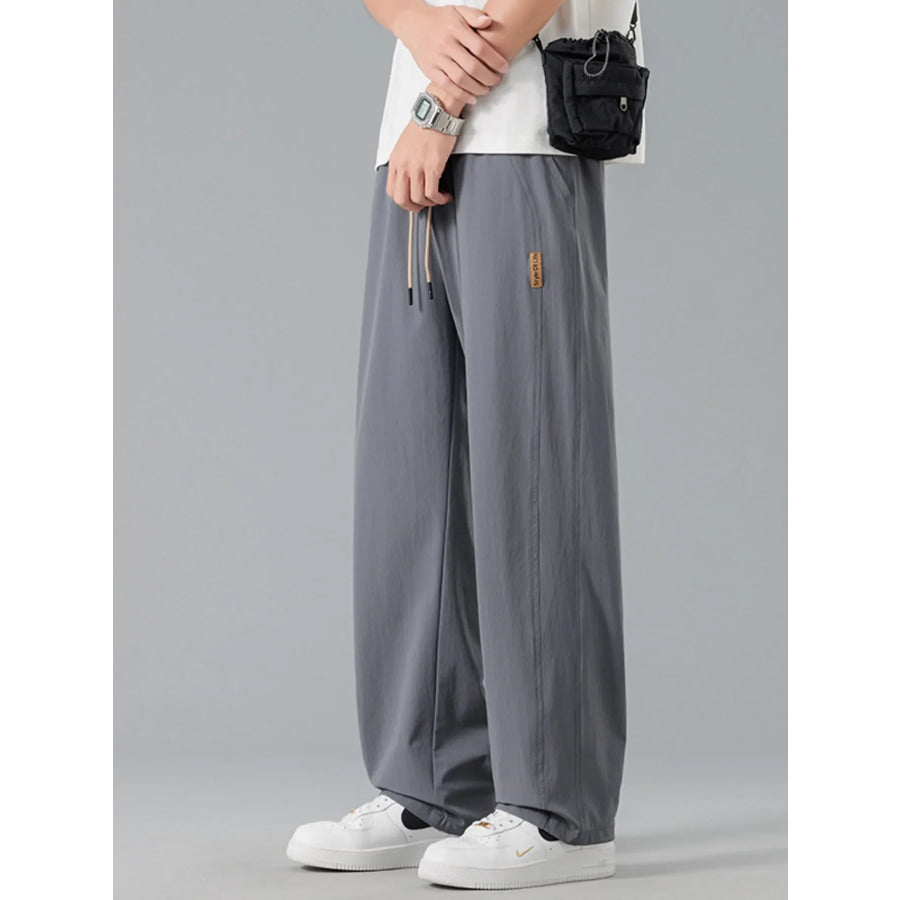 Men’s Plus Size Loose Fit Drawstring Casual Pants Grey / M Apparel and Accessories