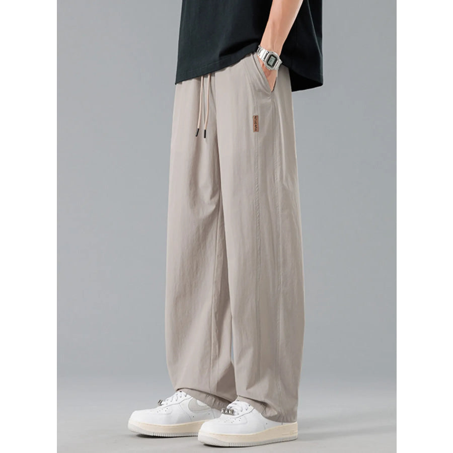 Men’s Plus Size Loose Fit Drawstring Casual Pants Khaki / M Apparel and Accessories