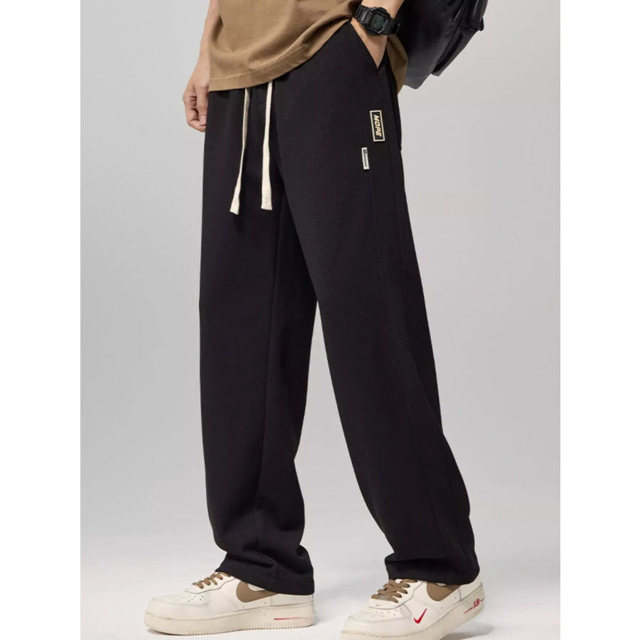 Men’s Plus Size Loose Fit Drawstring Pants Black / M Apparel and Accessories