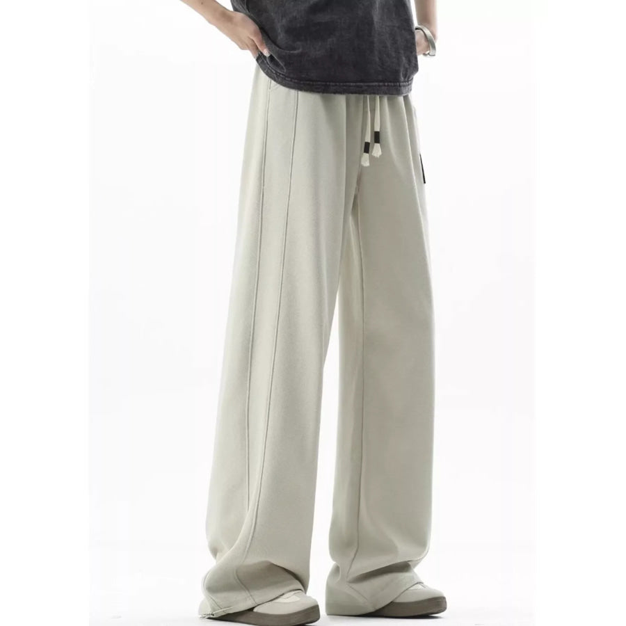 Men’s Plus Size Loose Fit Drawstring Sweatpants Beige / M Apparel and Accessories
