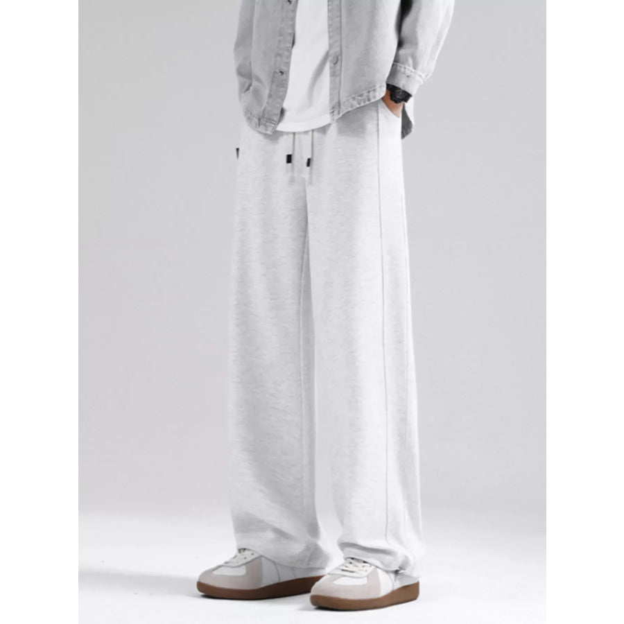 Men’s Plus Size Loose Fit Drawstring Sweatpants Light Gray / M Apparel and Accessories