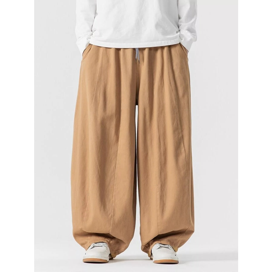 Men’s Plus Size Loose Fit Drawstring Waist Casual Pants Sherbet / M Apparel and Accessories