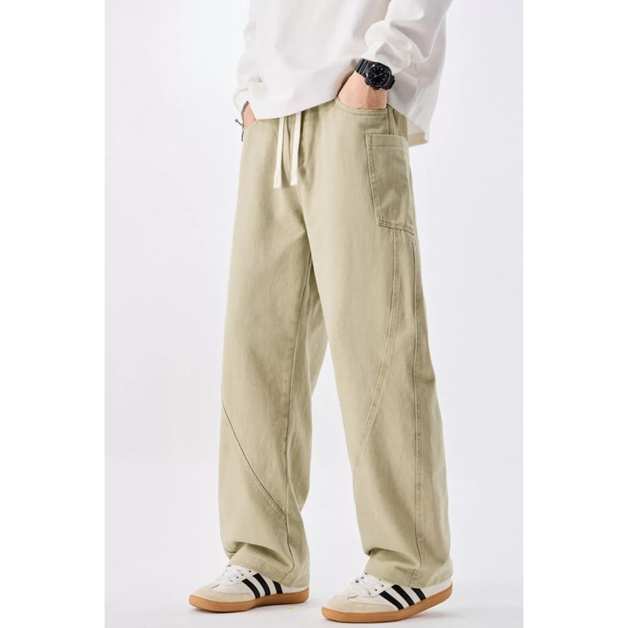Men’s Plus Size Loose Fit Drawstring Waist Jeans Sage / M Apparel and Accessories
