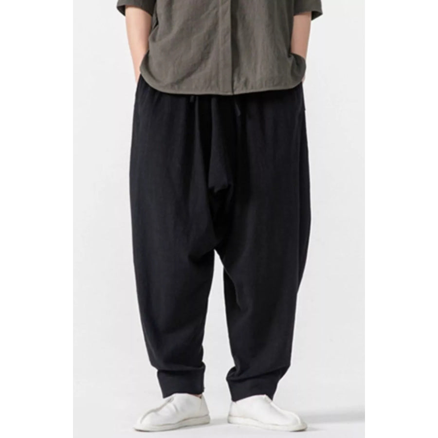 Men’s Plus Size Loose Fit Harem Pants Black / M Apparel and Accessories