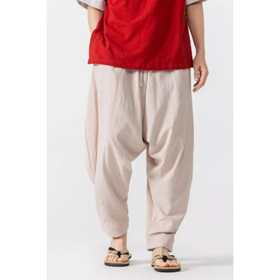 Men’s Plus Size Loose Fit Harem Pants Eggshell / M Apparel and Accessories