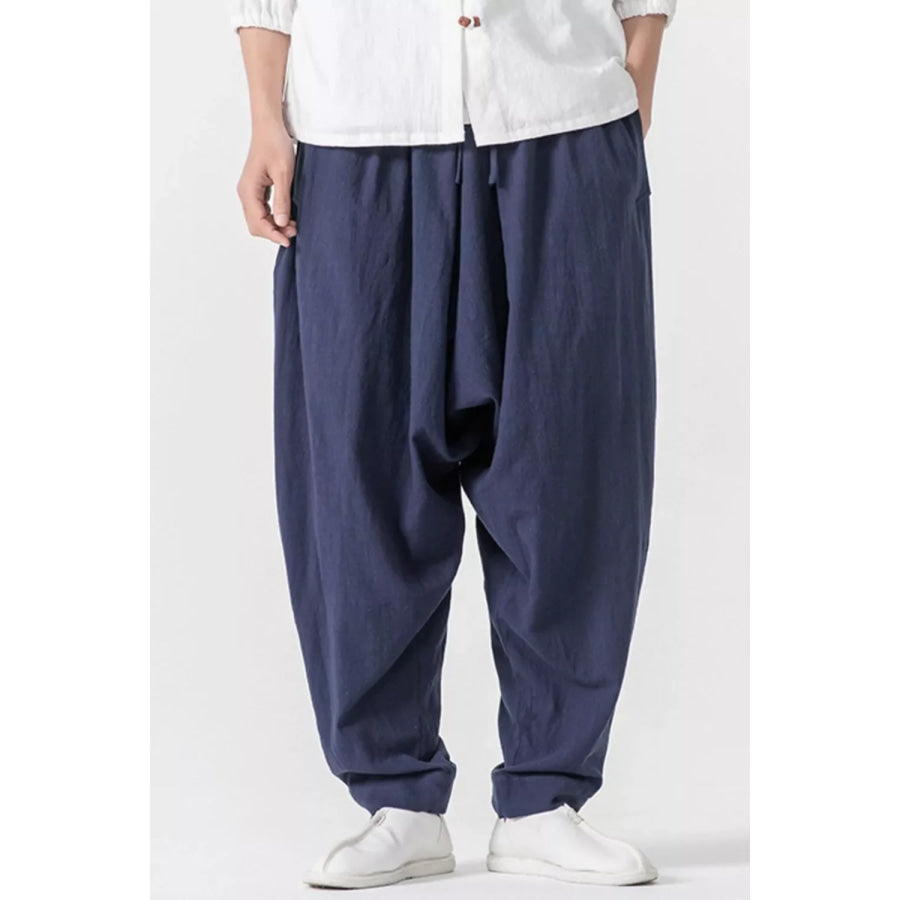 Men’s Plus Size Loose Fit Harem Pants Navy Blue / M Apparel and Accessories