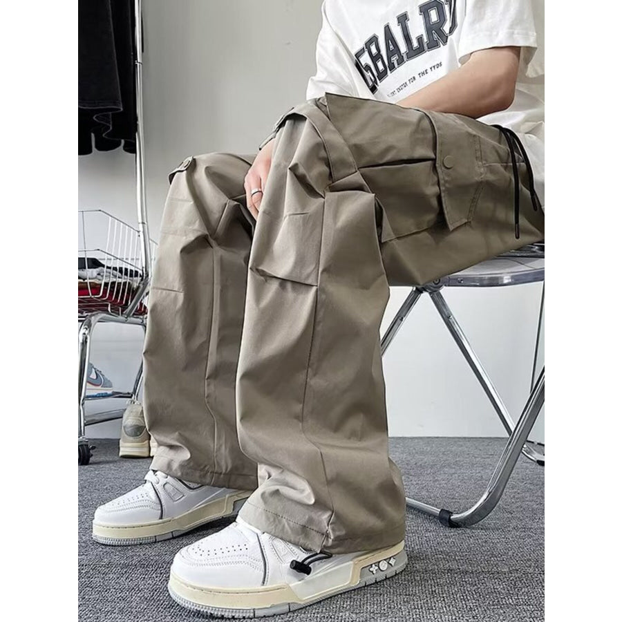 Men’s Plus Size Loose Fit Multi-Pocket Cargo Pants Apparel and Accessories