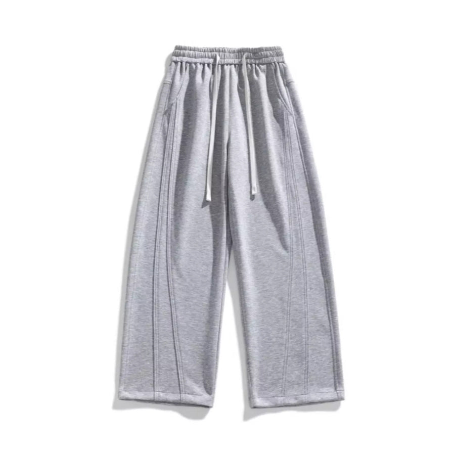 Men’s Plus Size Loose Fit Wide Leg Casual Pants Light Gray / M Apparel and Accessories