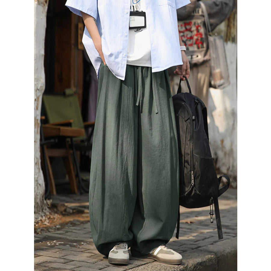 Men’s Plus Size Loose Fit Wide Leg Pants Army Green / M Apparel and Accessories