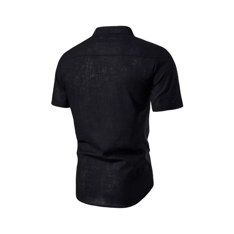 Men’s Plus Size Mandarin Collar Short Sleeve Shirt Apparel and Accessories
