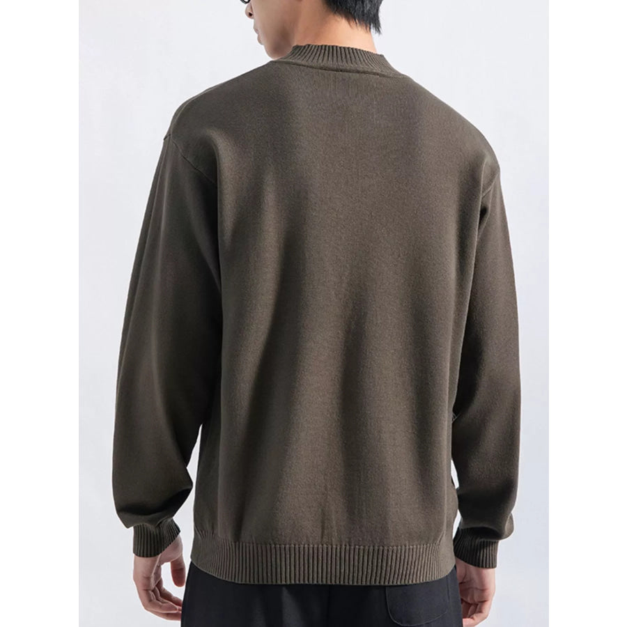 Men’s Plus Size Minimalist Mock Neck Sweater Apparel and Accessories