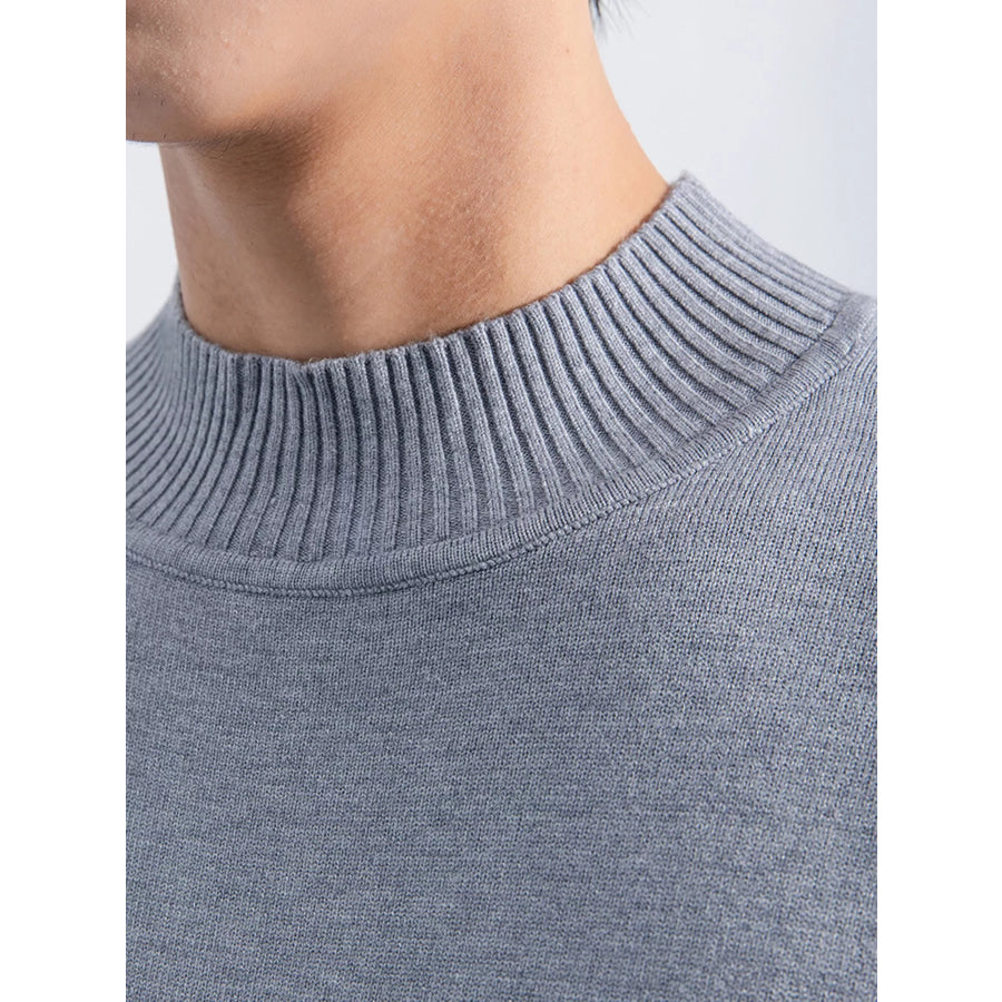 Men’s Plus Size Minimalist Mock Neck Sweater Apparel and Accessories