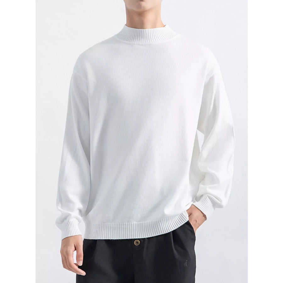 Men’s Plus Size Minimalist Mock Neck Sweater Apparel and Accessories
