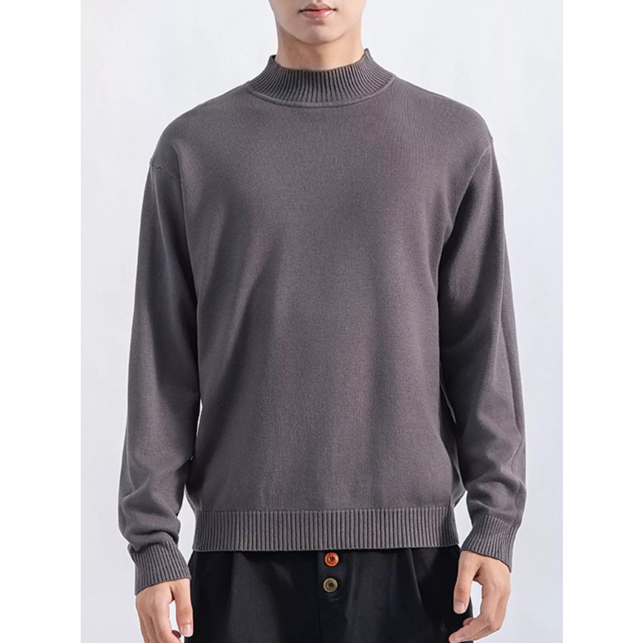 Men’s Plus Size Minimalist Mock Neck Sweater Apparel and Accessories